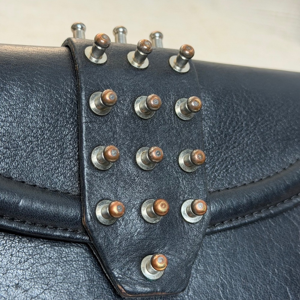 Alexander McQueen Studded Leather Continental Wallet Black Made in Italy - Picture 9 of 12